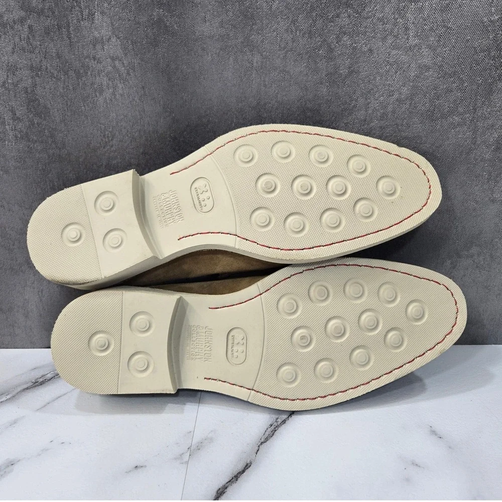 Johnston & Murphy Collection Penny Loafers Mens 9M Tan Suede Slip On Italy